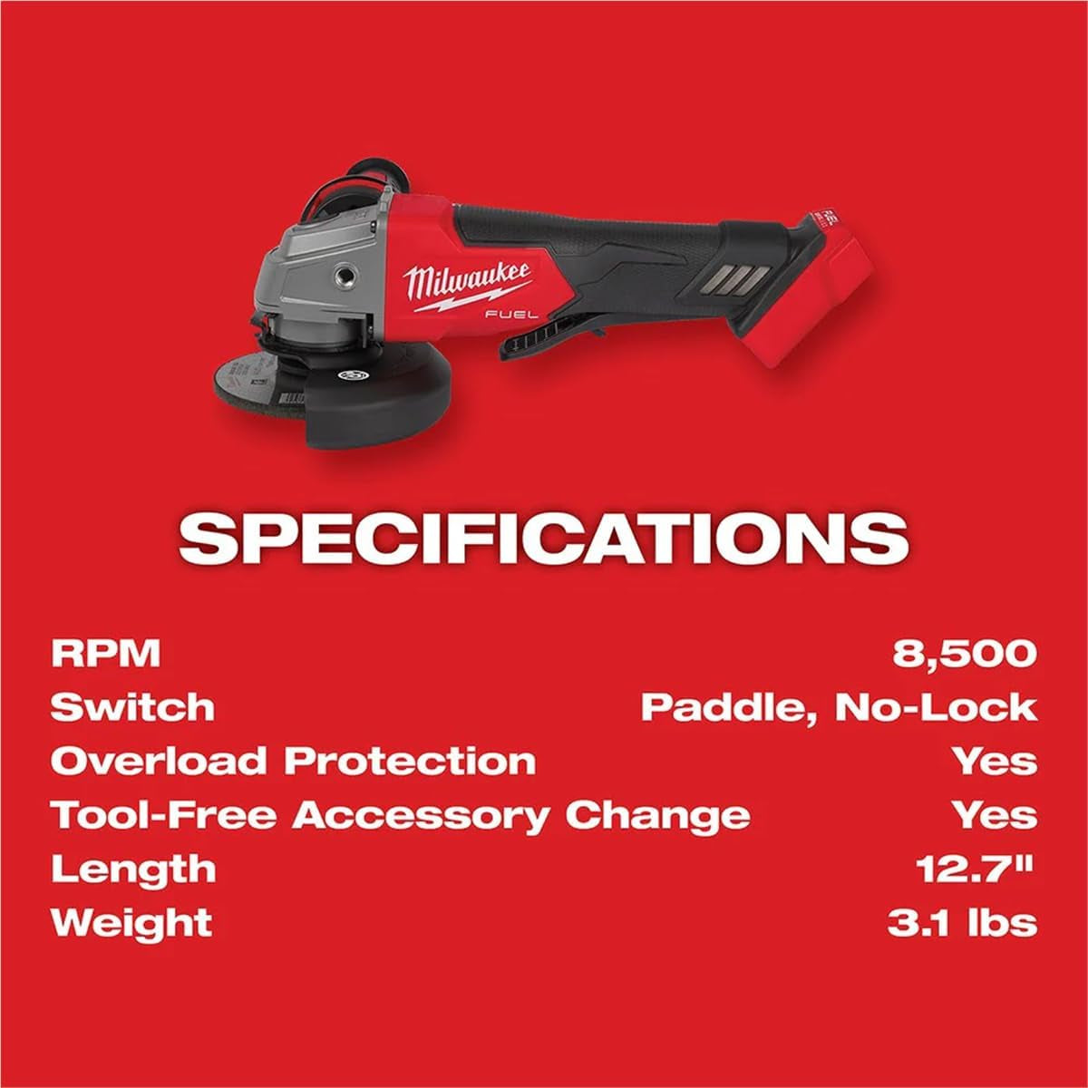 Milwaukee Electric - M18 Fuel 4-1/2/5 Grinder Paddle