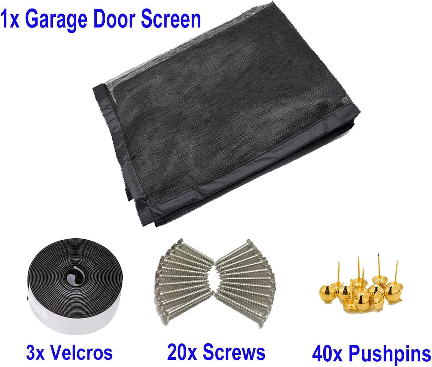 Magnetic Garage Door Screen 16X12Ft for 2 3 Car, Doors Durable Fiberglass Heavy Duty Mesh Magnetic Net, Pets Friendly Retractable for Carport Garage Patio Porch (Black, 16X12Ft)