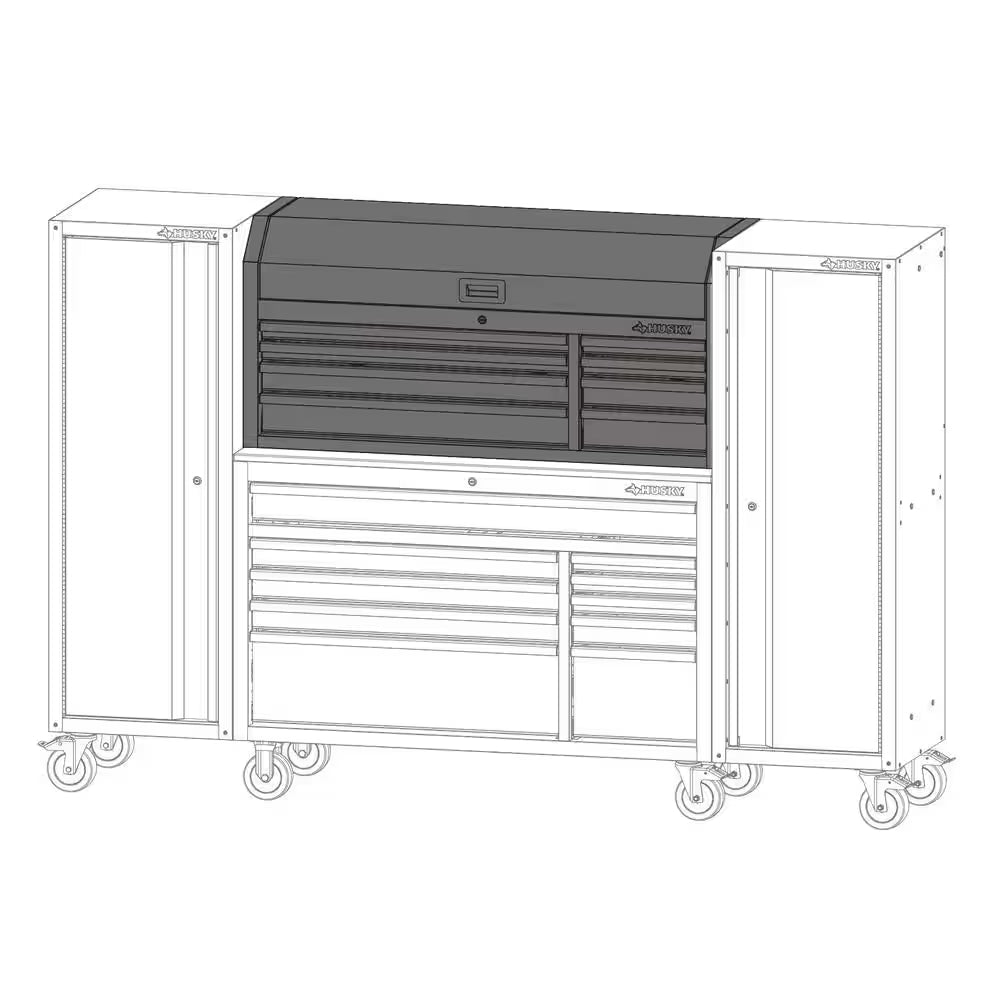 Modular Tool Storage 52 In. W X 16 In. D Standard Duty Black Top Tool Chest