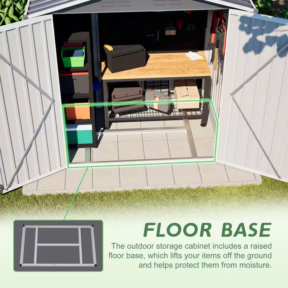 6 Ft. W X 4 Ft. D Metal Shed with Lockable Door, Outdoor Storage Shed (24 Sq. Ft.)