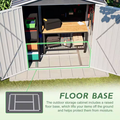 6 Ft. W X 4 Ft. D Metal Shed with Lockable Door, Outdoor Storage Shed (24 Sq. Ft.)