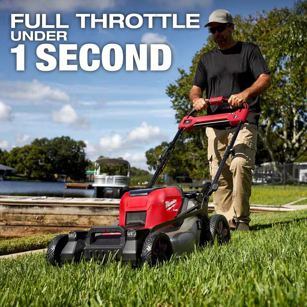 M18 FUEL Brushless Cordless 21 in Dual Battery SP Mower W/ FORGE Starter Kit, Backpack Blower, Chainsaw, Pole Saw
