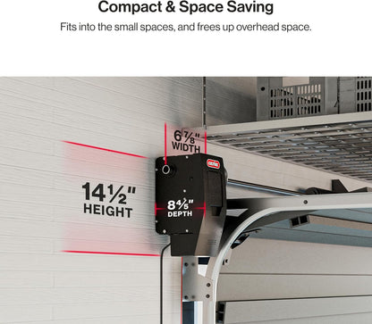 B6172H Wall Mount Smart Garage Door Opener, DC Motor Lifts up to 14Ft High 850Lbs, Black