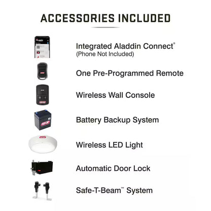 Signature Series Ultra-Quiet Wall Mount Smart Garage Door Opener with Battery Backup, Wi-Fi, Wireless Wall Console