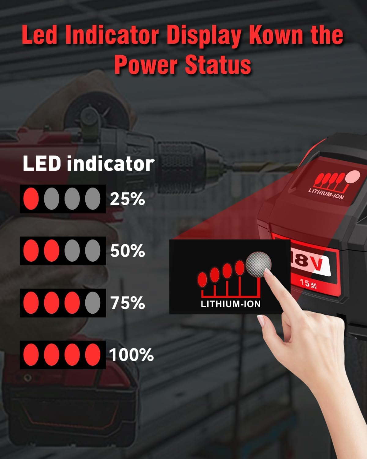 Upgraded 2Packs 18V 15.0Ah Replacement Battery for Milwaukee M-18