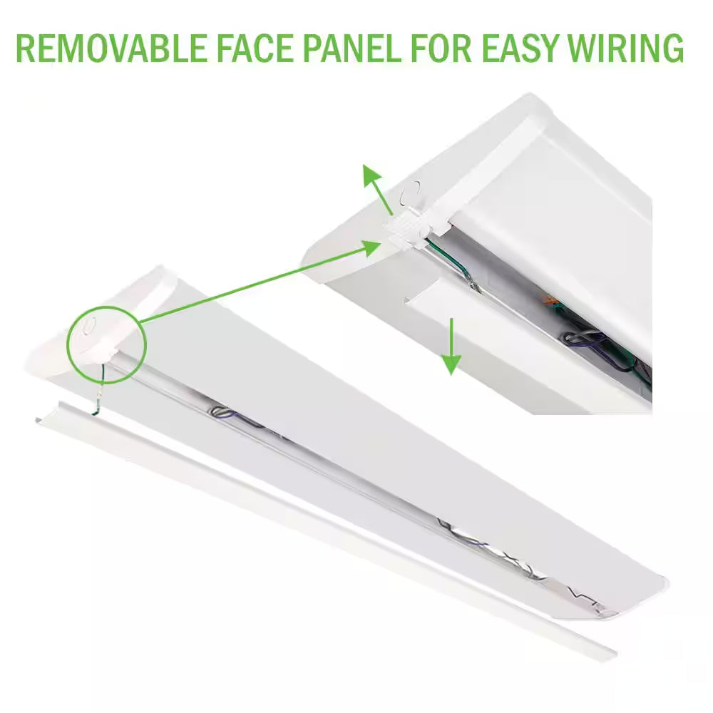 4-Pack 4 Ft. 7500 Lumens LED Wraparound Light Fixture 65W 120-277V Bright White 4000K Dimmable Garage Lighting