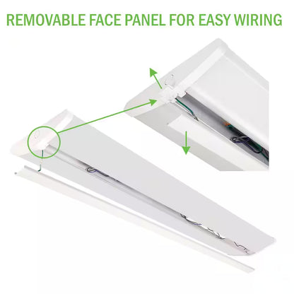 4-Pack 4 Ft. 7500 Lumens LED Wraparound Light Fixture 65W 120-277V Bright White 4000K Dimmable Garage Lighting