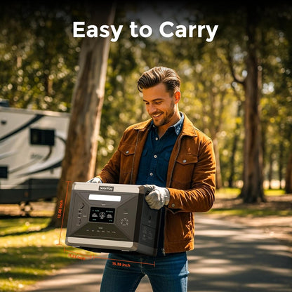 Solarplay Portable Power Station, Q2501 2400W/2160Wh Large Capacity Solar Generator with 200W Solar Panel, BMS Emergency Power Station for Home Backup, Camping, Outdoor Battery Backup