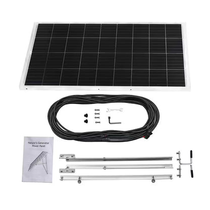 ELITE 3600-Watt/5760W Peak Push Button Start Solar Powered Portable Generator W/ Power Pod, Transfer Kit, 4 Solar Panels