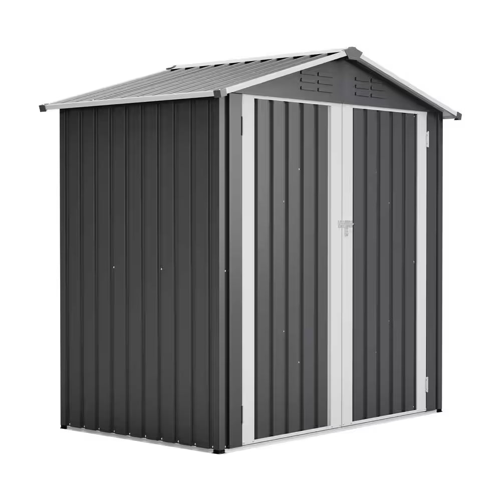 6 Ft. W X 4 Ft. D Metal Shed with Lockable Door, Outdoor Storage Shed (24 Sq. Ft.)