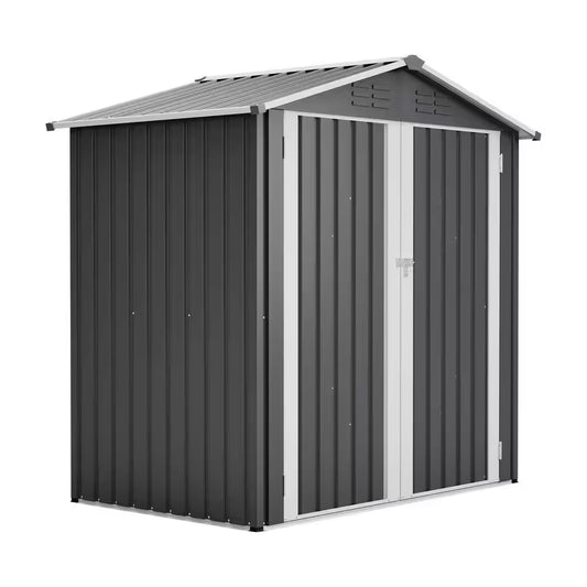 6 Ft. W X 4 Ft. D Metal Shed with Lockable Door, Outdoor Storage Shed (24 Sq. Ft.)