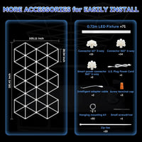 Triangle LED Garage Light - 71 Pack Hexagonal Lights, 710W 78100LM Super Bright Garage Ceiling Lights, Larger Size Honeycomb Light for Warehouse Workshop Gym Basement Car Care Wash Room