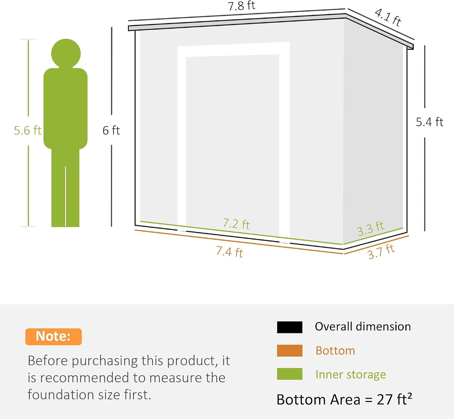 8' X 4' Outdoor Storage Shed, Waterproof Resin Plastic Shed with Floor, Window, Lockable Doors and Vents, All-Weather Garden Tool Shed for Backyard, Patio, Lawn, Gray