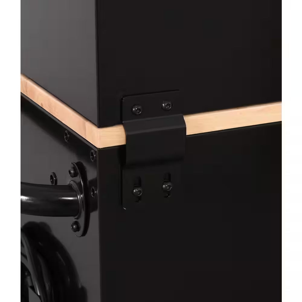 Modular Tool Storage 52 In. W Standard Duty Black Mobile Workbench Cabinet with 8-Drawer Top Tool Chest