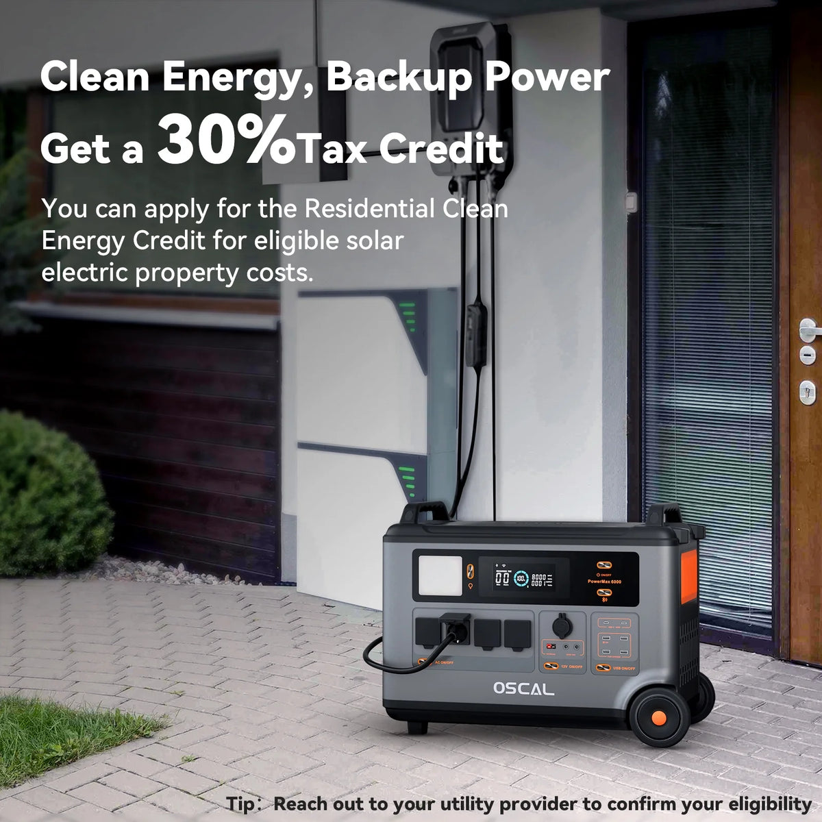 Portable Power Station 6000W with 2X200W Solar Panel, 3600Wh Lifep04 Solar Generator for Home Use, Outdoor Camping, Powermax 6000