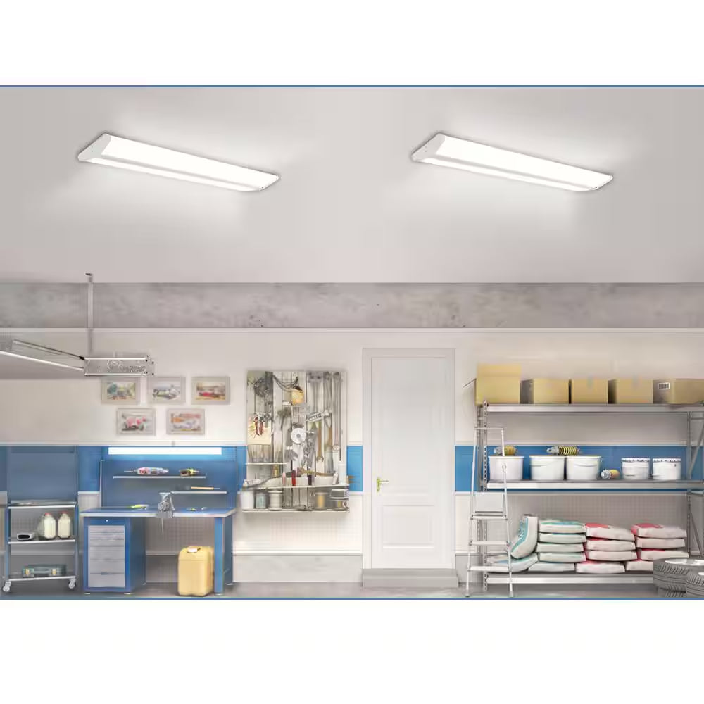 4-Pack 4 Ft. 7500 Lumens LED Wraparound Light Fixture 65W 120-277V Bright White 4000K Dimmable Garage Lighting