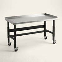 60-In W X 34.375-In H Rolling Powder Coated Finish Stainless Steel Adjustable Height Work Bench — Studio Shot