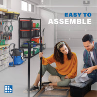 60-In W X 34.375-In H Rolling Powder Coated Finish Stainless Steel Adjustable Height Work Bench