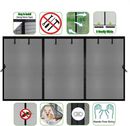Magnetic Garage Door Screen 16X12Ft for 2 3 Car, Doors Durable Fiberglass Heavy Duty Mesh Magnetic Net, Pets Friendly Retractable for Carport Garage Patio Porch (Black, 16X12Ft)