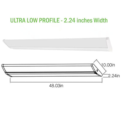 4-Pack 4 Ft. 7500 Lumens LED Wraparound Light Fixture 65W 120-277V Bright White 4000K Dimmable Garage Lighting