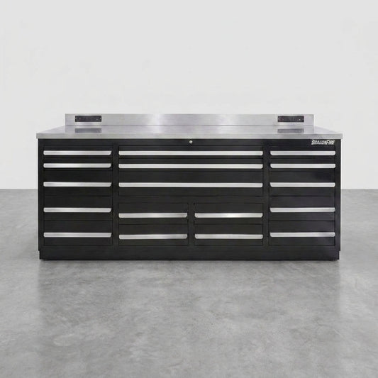 7FT Workbench Built for Industrial Strength, 17 Drawers, 5000lb Capacity, Powder-Coated Finish — Studio Shot