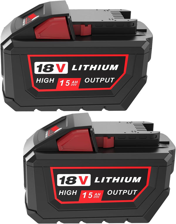 Upgraded 2Packs 18V 15.0Ah Replacement Battery for Milwaukee M-18