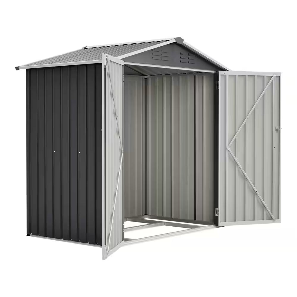 6 Ft. W X 4 Ft. D Metal Shed with Lockable Door, Outdoor Storage Shed (24 Sq. Ft.)