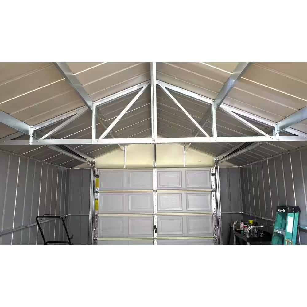 Murry Hill 12 Ft. W X 17 Ft. D 2-Tone Gray Steel Garage and Storage Building with Side Door and High-Gable Roof