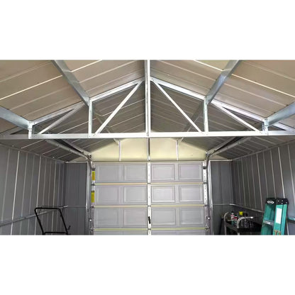 Murry Hill 12 Ft. W X 17 Ft. D 2-Tone Gray Steel Garage and Storage Building with Side Door and High-Gable Roof