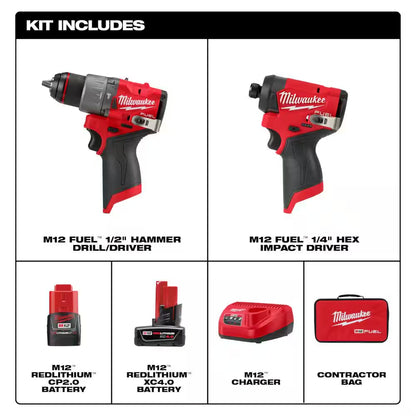 M12 FUEL 12-Volt Lithium-Ion Brushless Cordless Hammer Drill & Impact Driver Combo Kit with Recip Saw Kit and Multi-Tool