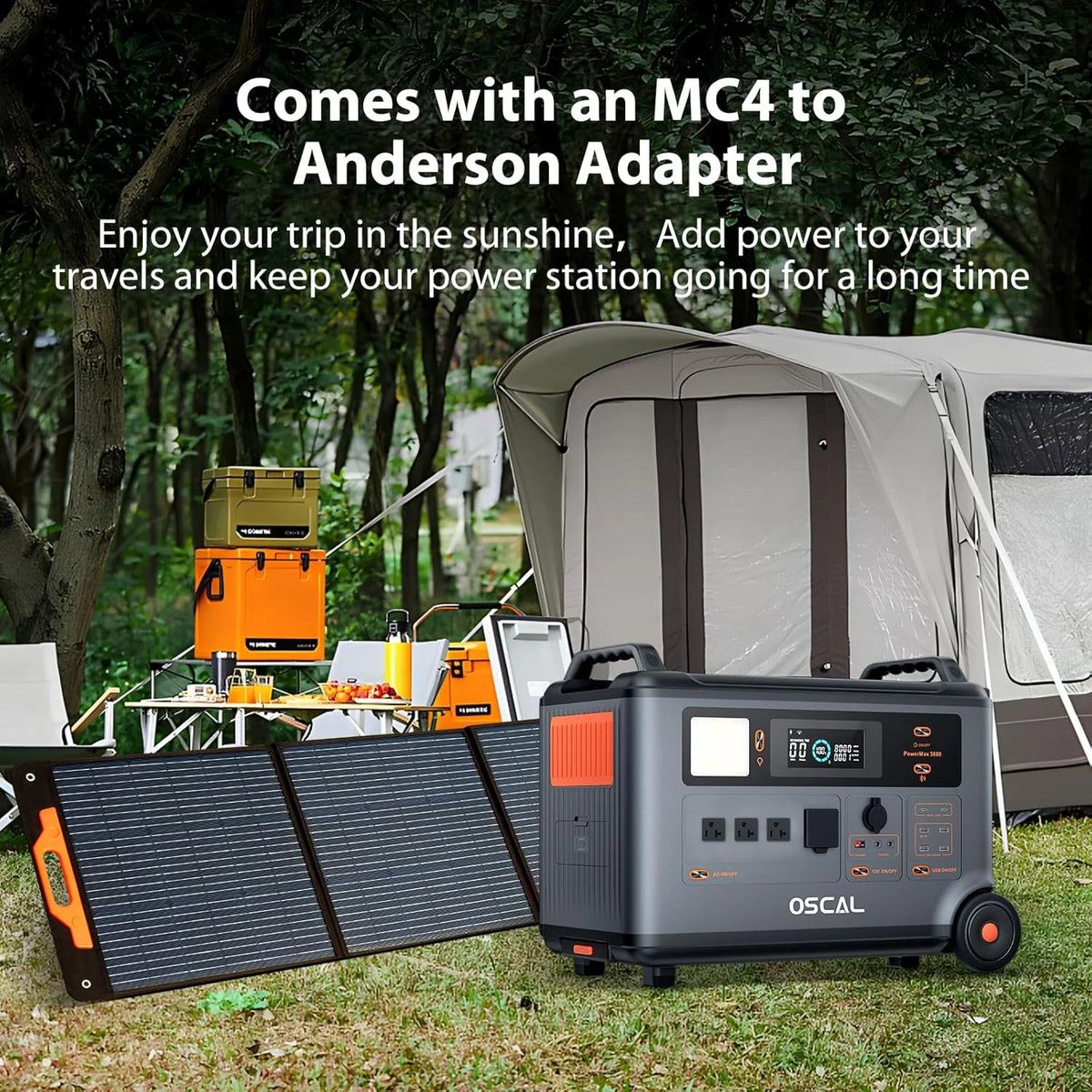 Portable Power Station 6000W with 2X200W Solar Panel, 3600Wh Lifep04 Solar Generator for Home Use, Outdoor Camping, Powermax 6000