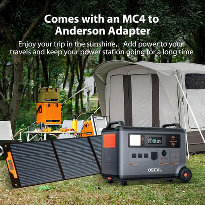 Portable Power Station 6000W with 2X200W Solar Panel, 3600Wh Lifep04 Solar Generator for Home Use, Outdoor Camping, Powermax 6000