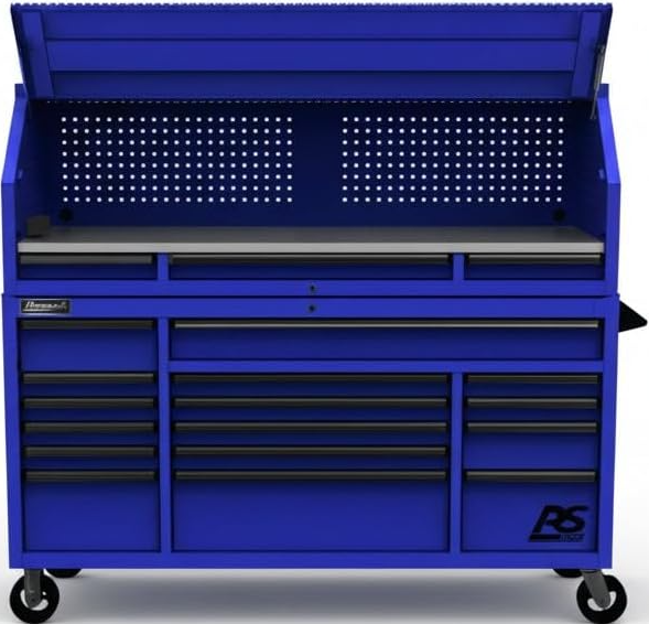 72" RS Pro Combo Rolling Hutch and Top Chest (Hutch, Blue)