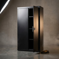 Elite Series 36 In. W X 72 In. H X 24 In. D 22-Gauge 5-Shelf Steel Freestanding Garage Storage Cabinet in Black — Studio Shot