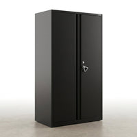 Elite Series 36 In. W X 72 In. H X 24 In. D 22-Gauge 5-Shelf Steel Freestanding Garage Storage Cabinet in Black — Studio Shot