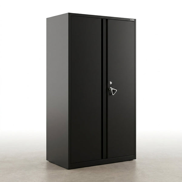 Elite Series 36 In. W X 72 In. H X 24 In. D 22-Gauge 5-Shelf Steel Freestanding Garage Storage Cabinet in Black — Studio Shot