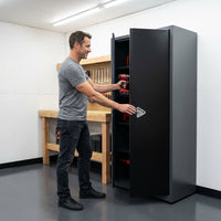Elite Series 36 In. W X 72 In. H X 24 In. D 22-Gauge 5-Shelf Steel Freestanding Garage Storage Cabinet in Black — Lifestyle