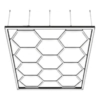Hexagon Garage Lights, 66300LM, 6500K 15 Grid Systems Honeycomb Hexagonal Garage LED Lights, DIY Cool White Car Detailing Ceiling Lighting Bright Shop Light for Gym Basement Workshop — Studio Shot