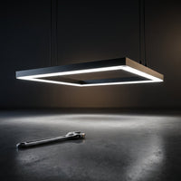 High Bright 39000LM LED Garage Light - 46" Rectangle Fixture for Workshop & Gym — Studio Shot