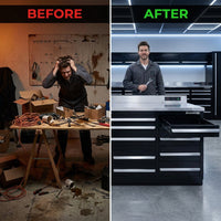 Pro Series 17 Drawer 7FT Workbench — Before & After