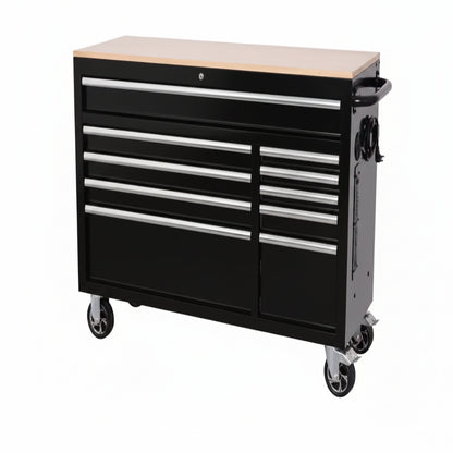 Modular Tool Storage 52 In. W Standard Duty Black Mobile Workbench Cabinet with 8-Drawer Top Tool Chest