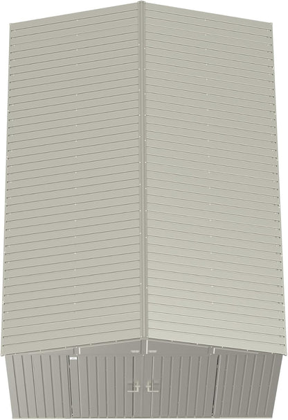 Shed Elite 10' X 14' Tall Outdoor Steel Storage Shed with High Gable and Lockable Doors Storage Building, Cool Grey