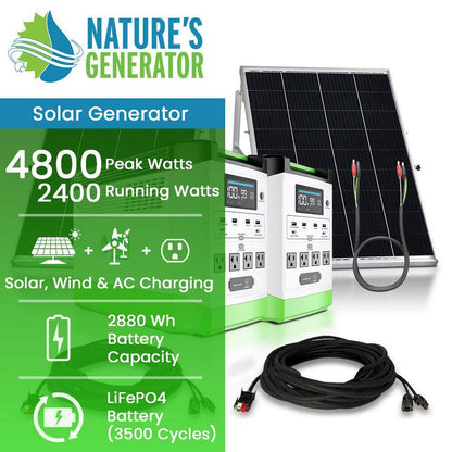 3600W Running/7200W Peakl Push Button Start Lithium Solar Generator Platinum