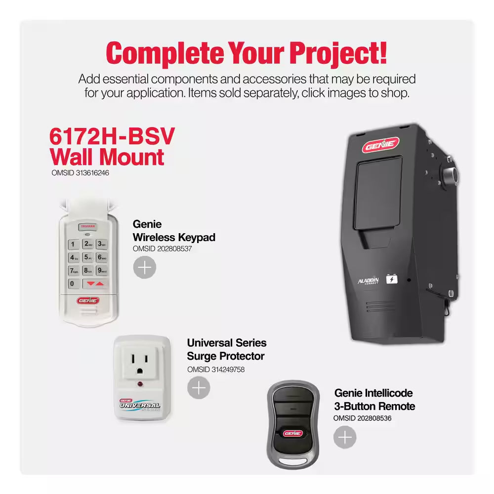 Signature Series Ultra-Quiet Wall Mount Smart Garage Door Opener with Battery Backup, Wi-Fi, Wireless Wall Console
