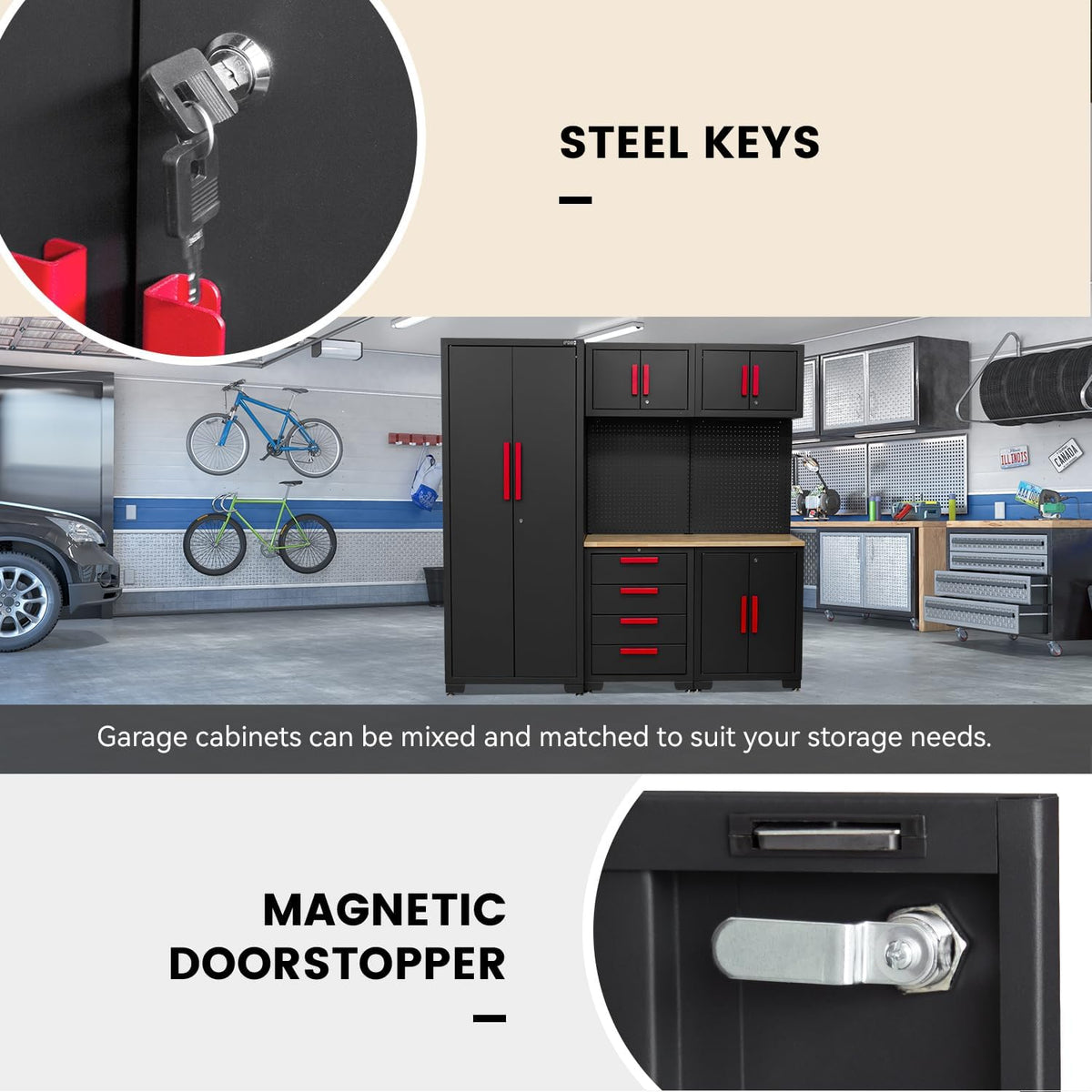Garage Storage Cabinet System - 2 * 6-Pcs Workshop Set
