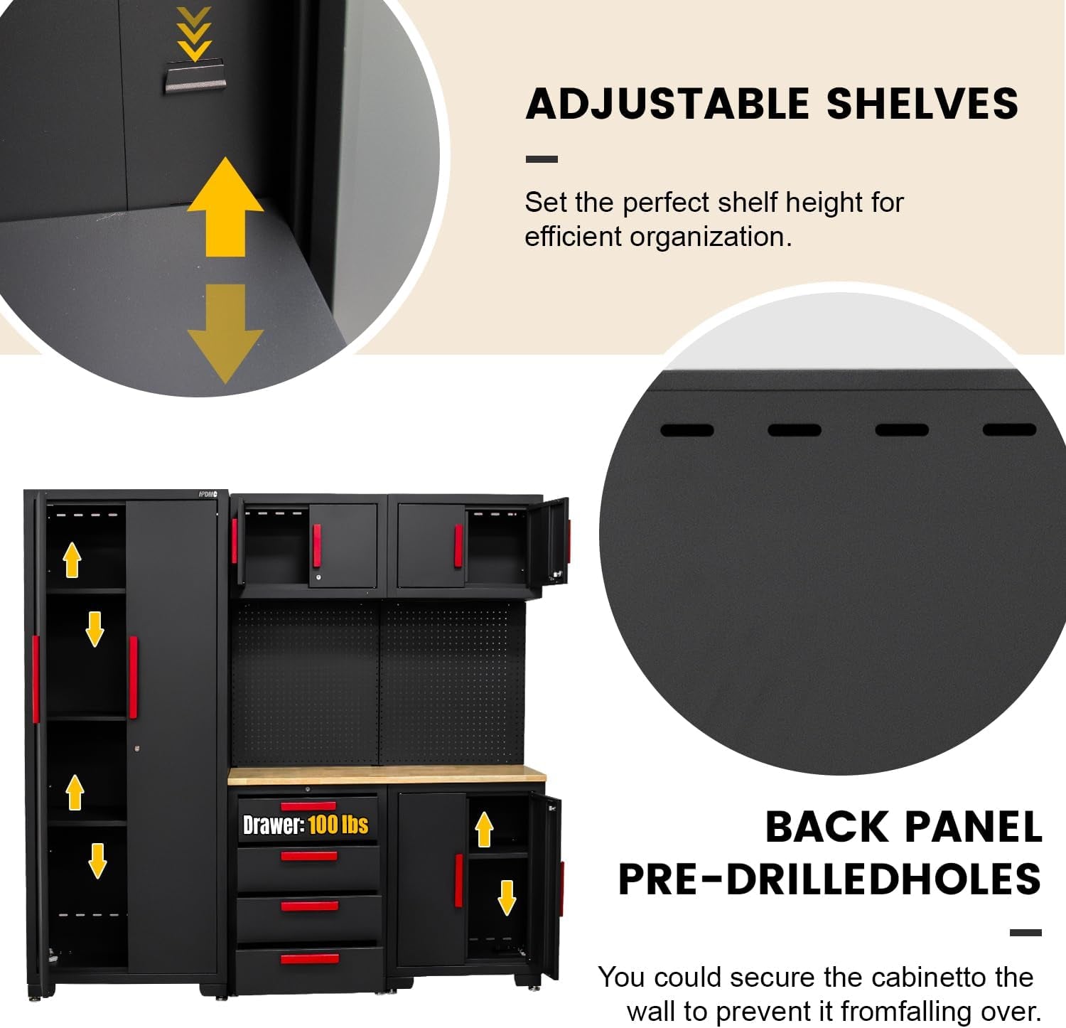 Garage Storage Cabinet System - 2 * 6-Pcs Workshop Set