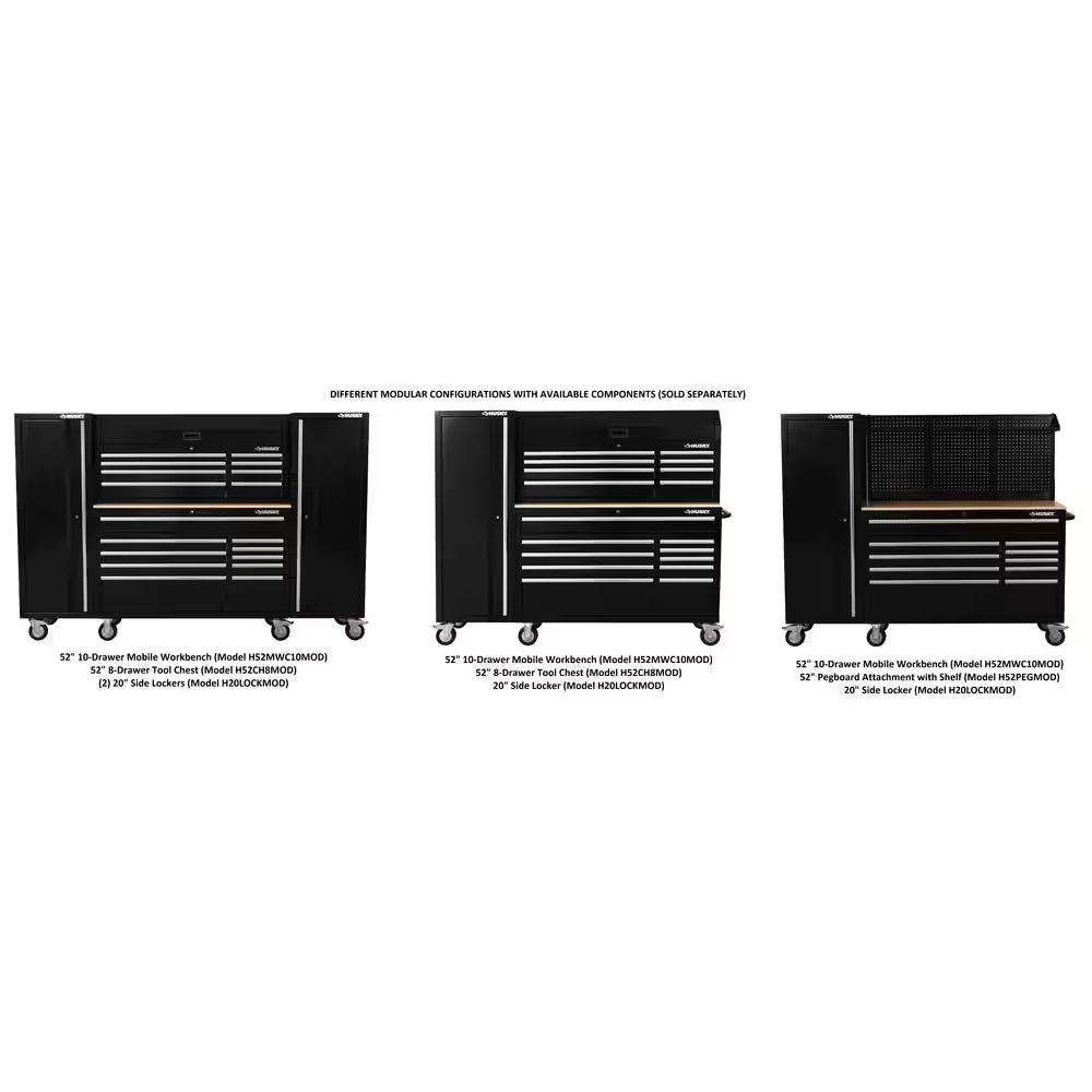 Modular Tool Storage 52 In. W X 16 In. D Standard Duty Black Top Tool Chest