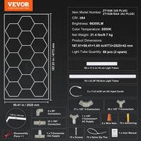 Hexagon Garage Lights, 66300LM, 6500K 15 Grid Systems Honeycomb Hexagonal Garage LED Lights, DIY Cool White Car Detailing Ceiling Lighting Bright Shop Light for Gym Basement Workshop