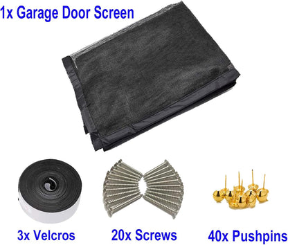 Magnetic Garage Door Screen 16X12Ft for 2 3 Car, Doors Durable Fiberglass Heavy Duty Mesh Magnetic Net, Pets Friendly Retractable for Carport Garage Patio Porch (Black, 16X12Ft)