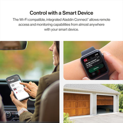 B6172H Wall Mount Smart Garage Door Opener, DC Motor Lifts up to 14Ft High 850Lbs, Black
